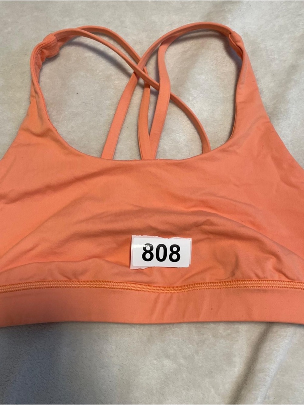 lululemon athletica Peach/Coral Cross-Back Sports Bra